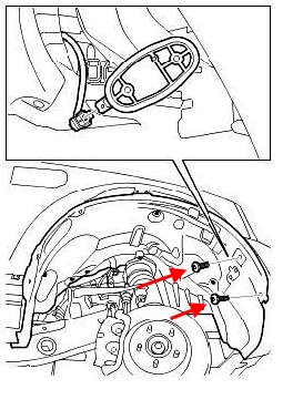 scheme of fastening of front fender liner-Land Rover Discovery III LR3 (2004-2009)